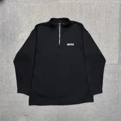 BASIC COTTON ベーシックコットン　ハーフジップ　スウェット　黒