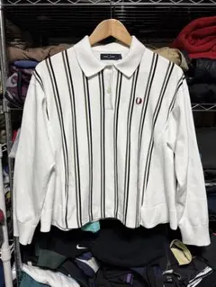美品Fred Perry ストライプ 長袖ポロシャツのサムネイル
