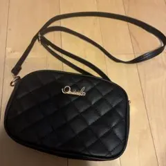 ブラックキルティングショルダーバッグ