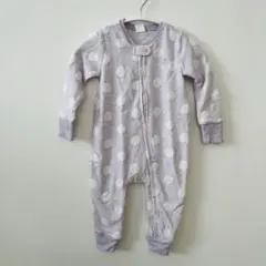 薄紫色 水玉模様ロンパース 80cm