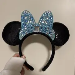 ディズニー カチューシャ ミニー ビジュー 水色 25 周年　ジュビリー
