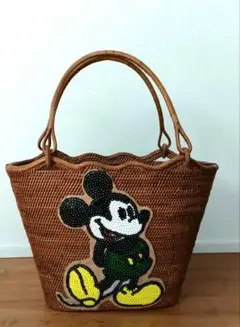 籠バッグ　ディズニー ミッキー スパンコール かご 籠 カゴバック