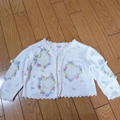 花柄刺繍 カーディガン 100cm~ ホワイト