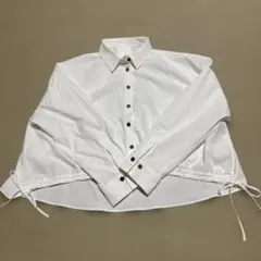ドローストリング 長袖シャツ ホワイト