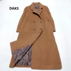 タグ付き♦︎DAKSカシミヤウール　ダブルボタン　チェスターコート　ロング丈 DAKS カシミヤ 金ボタン ダブルブレスト チェスターコート L相当 美品