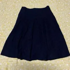バーバリー ブルーレーベル スカート フレアスカート ひざ丈　38　ネイビー　紺