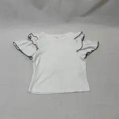 GU フリル付きホワイト半袖シャツ　150サイズ