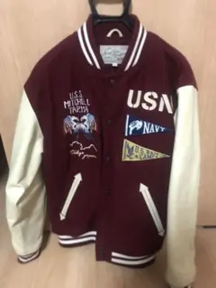 Avirex スタジャン バーガンディ/アイボリー