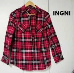 INGNI チェック柄 長袖シャツ　コットン100%　M