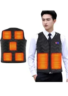 電熱ベスト 7箇所発熱 3段階温度調整 前後独立 ヒーターベスト