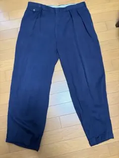 90s USA製　ポロラルフローレン 2タック スラックス ネイビー W37相当