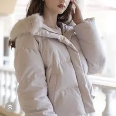 noela ファー付きショートダウンコート