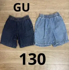 GU キッズデニムハーフパンツ 2点セット