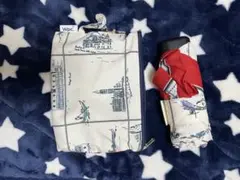 Wpc. 折りたたみ傘 風景柄 ホワイト/レッド