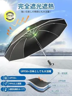 折りたたみ傘【強化骨構造&逆折り式】ワンタッチ自動開閉 反射テープ付き