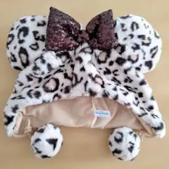 東京ディズニー リゾート　ミニーヒョウ柄　ファンキャップ　ブラウン