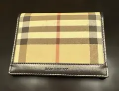 74.3様専用 BURBERRY 二つ折り財布 ノバチェックブラックがま口タイプ