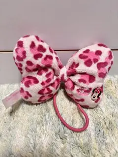 【限定値下げ・秋冬】TDRミニーマウス ヒョウ柄リボンヘアゴム