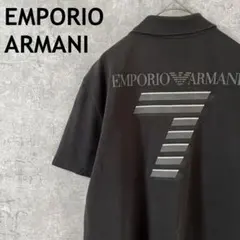 EMPORIO ARMANI ポロシャツ　ブラック　半袖　背面ロゴ　Ｌメンズ