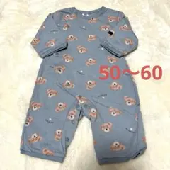 フタフタ　くま柄　カバーオール　新生児