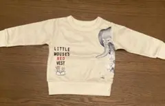 1回試着　裏起毛　リトルマウスの赤いベスト トレーナー 80cm