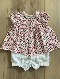 familiar ファミリア　いちご柄ロンパース 80