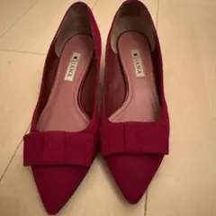 DIANA ダイアナ パンプス　レッド　リボン　スエード