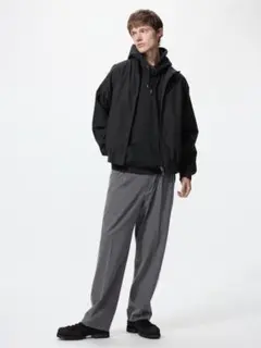 UNIQLO タックワイドパンツ　グレー