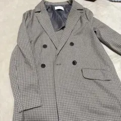 チェック柄 ダブルブレスト テーラードジャケット