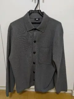 UNIQLO ユニクロ ミラノリブシャツカーディガン グレー Mサイズ 秋冬