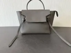 【美品】セリーヌ　2wayベルトバッグ　マイクロ　グレー