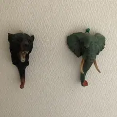 【インテリア】熊と象のフック