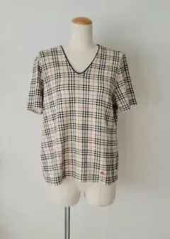 BURBERRY バーバリー LONDONチェック柄ストレッチトップス１５BR