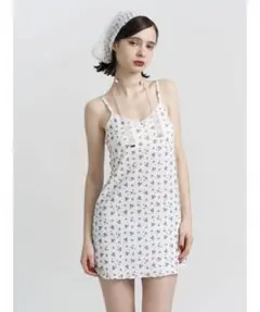 【jouetie】ホワイト 花柄 キャミワンピース Mサイズ