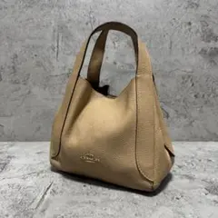 良品 コーチ ハンドバッグ ハドリー レザー シボ革 ベージュ 78800
