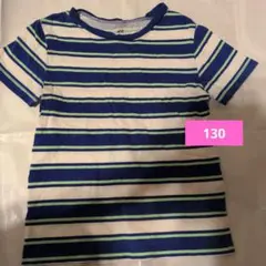 H&M 青白緑ストライプ Tシャツ US 6X/7
