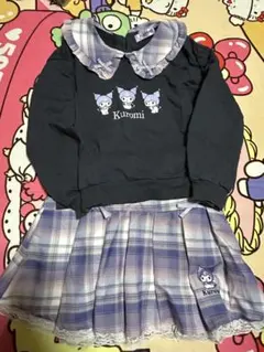 Kuromi クロミ セットアップ 130 チェック柄上下セットのサムネイル