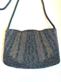 シェル型　ビーズ刺繍　ショルダー　総柄　ポシェット