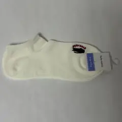 【チュチュアンナ】靴下 白 nyasock 黒猫 ワンポイント 22-25cm