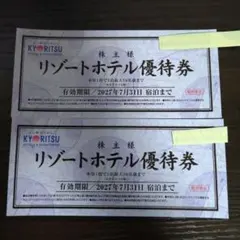 共立メンテナンス リゾートホテル優待券 2枚のサムネイル