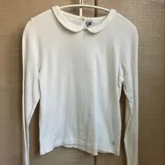 プチバトー　ホワイト 襟付き 長袖シャツ　カットソー　セレモニー