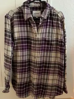 niko and... パープル チェック柄 ネルシャツ