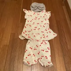 夏のお出かけにぴったり！タ－バン帽子と半袖セットアップのセット