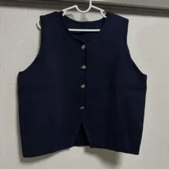 プレーンニット クロップドトップス べスト