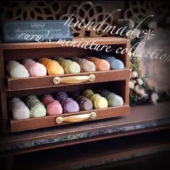 限定品　ディスプレイ棚付き　カラーマカロンセット　ミニチュアスイーツ