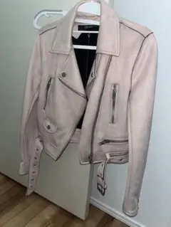 ZARA BASICピンクライダースジャケット
