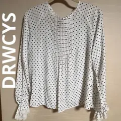 最終値下げ！美品　DRWCYS ドラマ着用ドットピンタックレースブラウス　シャツのサムネイル