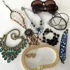 ビジュー　ネックレス　セット　サングラス