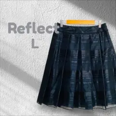 リフレクト Reflect フレアスカート プリーツ ひざ丈 L ブラックのサムネイル