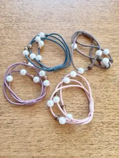 パール付きヘアゴムセット